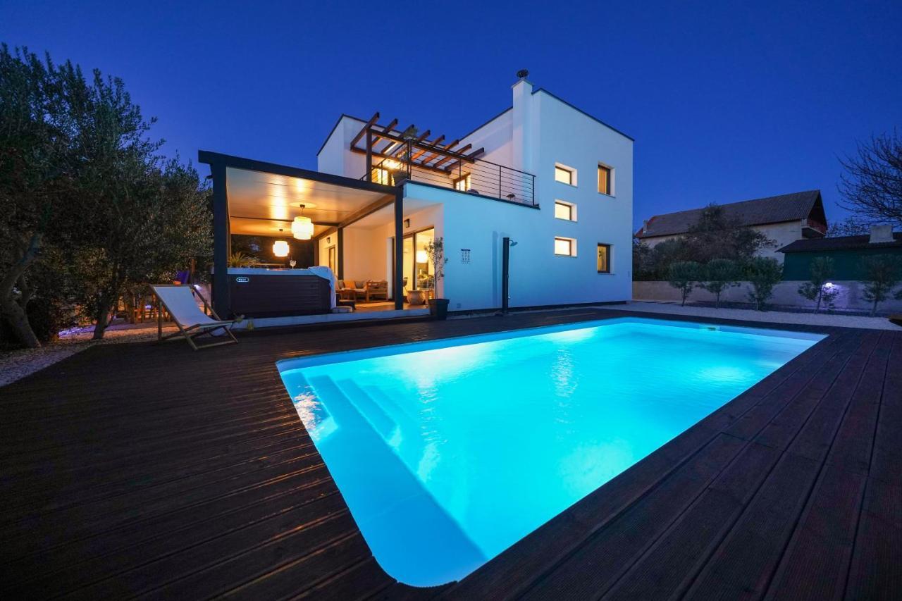 Villa Suncica With Heated Pool, Jacuzzi And Bikes Near Zadar Sukosan Exterior photo